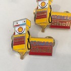 Vintage Shell Gas Pump Enamel Pin Lot Of 2 Oil Advertisement