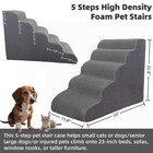5 Step Pet Stairs Ramp For High Beds Sofas 23-30 Inch With Sturdy Non Slip Wa   