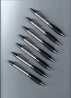 Lot Of 7 Unbranded Black   Chrome Ball Point Pens W new Parker Refills No Adv 