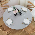 Round Vinyl Elastic Edged Flannel Backed Tablecloth Fitted Table Cover Pvc Pr