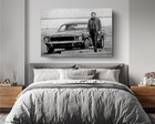 Steve Mcqueen Ford Mustang Buliitt Movie Poster Classic Painting Canvas Print