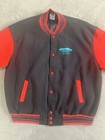 Vintage Fruit Of The Loom Varsity Bomber Jacket Mens 2xl Red Black Basketball