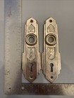     pair Antique vintage Ornate Back Plates  Victorian  Art Deco  Door Hardware