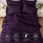 Purple Comforter Set Twin Queen King - Soft Microfiber Square Stitch Bedding