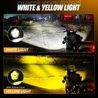 2x Motorcycle Led Auxiliary Driving Fog Lamp Spot Light Headlight White yellow