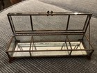 Vintage Beveled Glass Jewelry Display Box Copper Frame Trinket Curio Case