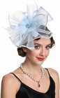 Fascinator For Women Hair Clip Hat Bowler Feather Flower Veil Wedding Party Tea 