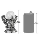 Gothic Dragon Statue With Globe - 5  Polyresin   Glass Figurine  Silver Chrome D