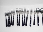 Vtg Lot 29 Wf Washington Forge Mardi Gras Navy Blue Stainless Steel Flatware