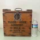 Antique Wooden Walker Gordon Laboratory Milk Crate Madison Ave New York