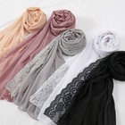 Women s Lace Chiffon Scarves Muslim Soft Long Hijab Shawls Wraps Headscarves New