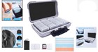 36-slot Gray Leather Memory Card Case With Transparent Holders   Writable Labels