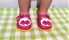 18 Inch Doll Shoes Fuschia Mary Janes With Bow Fits American Girl Doll