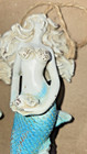 Set Of 2 Mermaid Hanging Ornaments Coastal Nautical Beach Decor Blue Tails