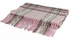 New Classic Tartan Plaid 100  2-ply Cashmere Scarf Muffler 70 x11   Baby Pink