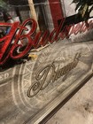 Vintage Large Framed Budweiser Draught Mirror Advertising Sign 30   23    Beer Bud