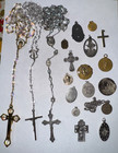 Lot 3 Rosaries  2 Sterling    Other Religious Medals