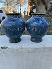 Wonderful Antique Pair Of  Bronze Cloisonn   Vases 
