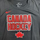 Nike Womens Team Canada Hockey Short Sleeve T Shirt Tee Black Size Medium New