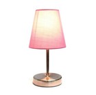 Simple Design Sand Nickel Mini Table Lamp Fabric Shade Pink Baby Girl Room Decor