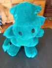 Vintage 1983 Dakin Green Teal Blue Green Dragon With Wings 10  Stuffed Plush
