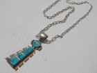 Vintage Signed Navajo Sterling Silver Articulated Turquoise Necklace - Special  