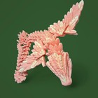 Xl Articulated Dragon Figurine 27 Inch - Pink White Flexi Fantasy Statue  Large