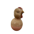 Vintage Celluloid Chick In Egg Roly Poly Weighted Weeble Wobble Toy