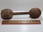 Vintage Antique Cast Iron Dumbbell Round Ball Globe Hand Weight  12 Lb