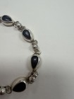 Vintage 925 Mexico Sterling Silver Black Onyx Cabochons Bracelet 7    24 4g L132