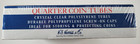 Quarter  25 Cent  Size Coin Tubes  100 Count  - Official Whitman Factory Wrapped