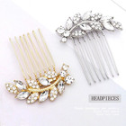 Crystal Bride Wedding Hair Comb Leaf Bridal Headpieces Rhinestone Hair Pieces Br