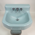 Vintage 1956 Kohler Mid Century Cast Iron Spruce Green Porcelain Bath Wall Sink