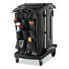 Rubbermaid Commercial 9t78 High-security 2-shelf Housekeeping Cart - Blk sil New