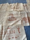 Lot Of 7 Vg  Needles   Hoops Linen Stamped Embroidery  Cross Stitch Pieces Assor