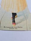Victorian Trade Card Mclaughlin s Xxxx Coffee Paper Doll Yellow Dress Fan 1895 
