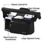 Universal Stroller Organizer With Insulated Cup Holder  Detachable Phone Bag    