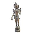 Tibetan Temple Goddess Tara Shiva Statue Cast Brass Bronze Deity 52 In Tall