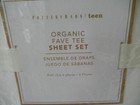 Nip Pottery Barn Teen White Cotton Organic Fave Tee 4 Piece Full Sheet Set