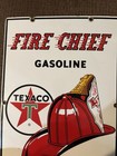 1953 Texaco Fire Chief Porcelain Sign Original  12    X 18    Excellent Condition 
