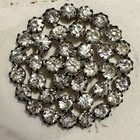 15 Antique Vintage 1800s Metal Faceted Rhinestone Crystal Jewel Buttons Large