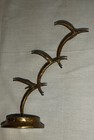 Vintage Bronze 3 Birds In Flight Sculpture Modernist Mcm Seagull Brutalist Metal