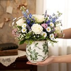  Vintage Ceramic Flower Pot With Ice Crackle Rustic Planter With Drainage Holes