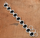 Black Onyx Gemstone Handmade 925 Sterling Silver Ethnic Jewelry Bracelet 7-8 