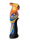 Cockatoo Hand Carved Wood Tropical Sculpture Bird Decor Tiki Bar Patio Decor
