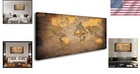 Abstract Vintage World Map Canvas - 20x40 Inches Framed Art Ready For Display