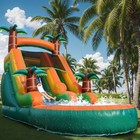 21ft Commercial Pvc Inflatable Bounce House Water Slide With Pool For Kid Adults