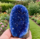 280-330g Aura Royal Blue Geode Phantom Cluster Mineral Specimen Healing Crystal