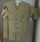 Two Vintage Bsa Boy Scouts Sanforized Short Sleeve   Collarless Soft Shirts