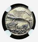 Euboea  Chalkis Ngc Ch Vf 5 5 2 5 338-308 Bc  Drachm Ar 15 Mm 3 27g - Superb 066
